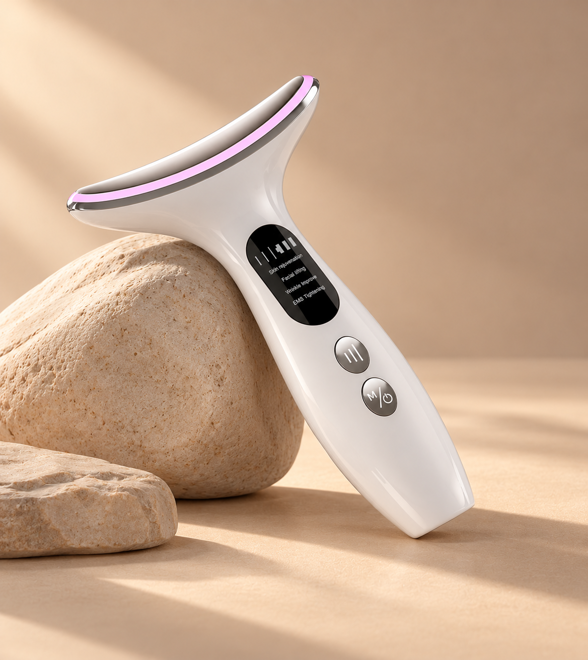 Face Neck Massager Red Light Therapy, 3 Color Facial Massager, Face 𝖲culpting Wand for Wrinkles, Skin Care, Firming, Rechargeable Beauty Tool